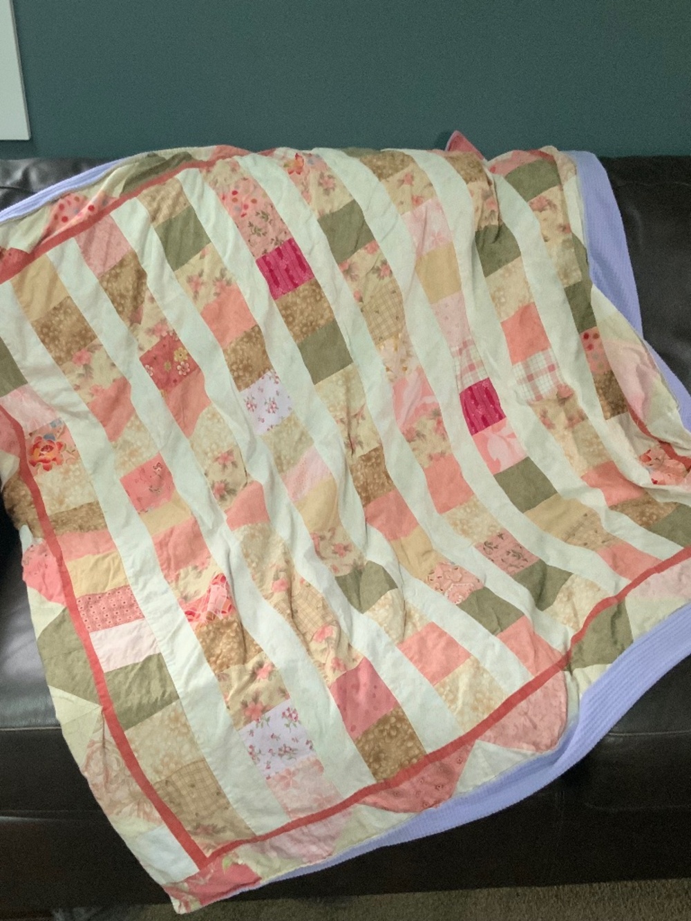 Handmade Fleece-Blanket-Backed Quilt